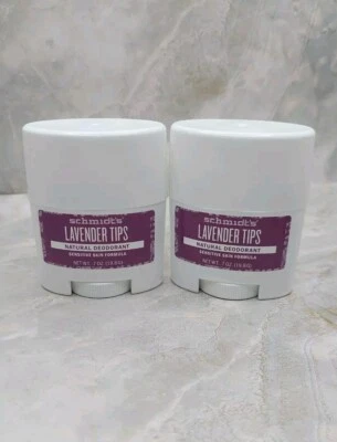 2 Schmidt's Lavender Tips Desodorante Natural Stick 0,7 oz FÓRMULA PARA PELE SENSÍVEL  - Imagem 1 de 3
