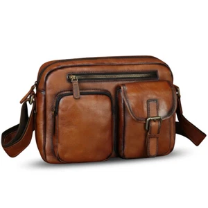 Genuine Leather Large Messenger Bag and Briefcase Purse for Men Shoulder Bag - Picture 1 of 10