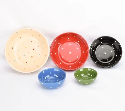 Temp-tations 5 pc Mixing Bowls,Plastic Covers,3 Qt Down to 8 oz,Bake,Srv H219276 - Image 1 of 4