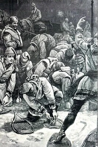 Canadian Snow Shoe Club 1885 CANADA SPORTS Antique Sandham Engraving Matted - Picture 1 of 12