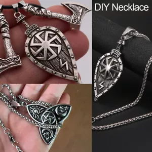 Slawischer Kolovrat Schild Runen Anhänger Wikinger Wicca Sonnenstern für Halskette Punk zum Selbermachen - Bild 1 von 17