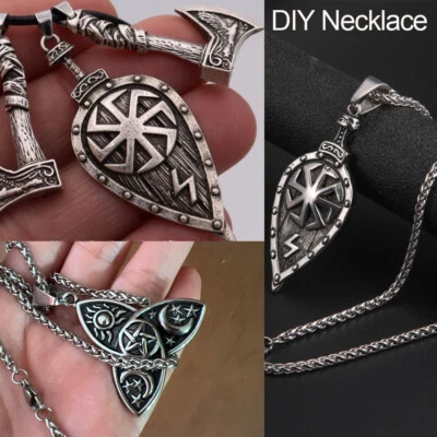 Slawische Kolovrat Schild Runen Anhänger Wikinger Wicca Sonne Stern für Halskette Punk DIY - Bild 1 von 4