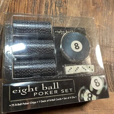 Juego de 8 bolas de póquer regalo redondo cartas dados fichas de póquer cueva sala de billar Foto 1 de 4