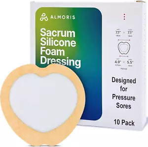 Sacrum Silicone Foam Dressing with Border - 7"x7" High-Absorbency Bandages for W - Picture 1 of 9