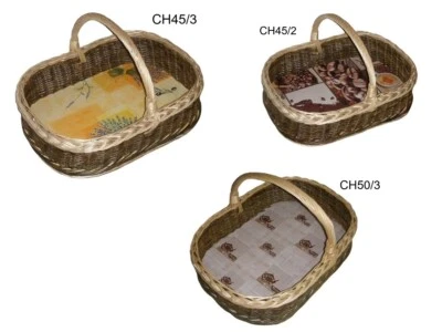 Tablett mit Querbügel + Holzboden groß Weide NEU hoher Rand NEU CH45 - Bild 1 von 4