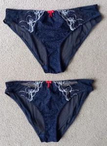 BRAVISSIMO Isla Briefs x 2 Pairs Navy/White Spot Size L RRP £28 - Picture 1 of 9
