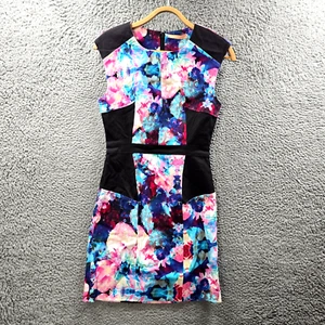 New Vintage Cooper St Womens Pencil Dress Size 8 Blue Pink Black Floral - Picture 1 of 14