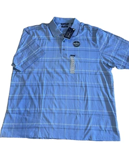 PGA Tour Polo Shirt Men's XXL Blue White Striped Short Sleeve Golfing Casual NWT - Picture 1 of 10