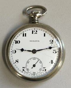 ANTICO OROLOGIO TASCA Medana EPOCA 900 Swiss OLD POCKET WATCH montre de poche - Foto 1 di 16