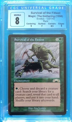 🌳💪 Survival of the Fittest 💪🌳 Exodus | MTG Reserved List | NM/Mint CGC 8 - Image 1 of 2