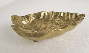 Brass Dish Imperial Tarro Leaf 5" Signed Virginia Metal Crafters Copyright 1948  - Picture 1 of 9