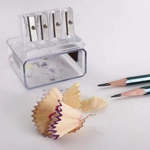 Transparent 4 Holes Charcoal Pencil Sharpener Long Point Carpenter Pencil Sha... - Picture 1 of 7