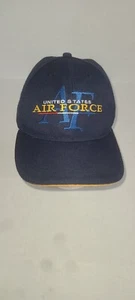 US Air Force Hat Adjustable Strapback Yellow On Blue By Grunt Apparel - Picture 1 of 6