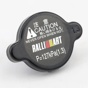 Black Ralliart High Pressure Radiator Cap 1.3bar 15mm for Mitsubishi Lancer EVO - Picture 1 of 4