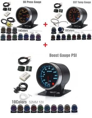 TURBO BOOST EGT TEMP OIL PRESSURE GAUGES FOR SUBARU IMPREZA LEGACY JUSTY - Image 1 of 4