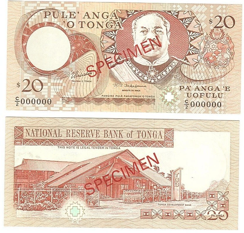 Tonga - 20 Pa'anga 2005 UNC P. 35cs - Specimen Lemberg-Zp - Image 1 of 1