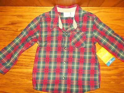 CAMISA DE FRANELA SONOMA ROJA VERDE NIÑO NUEVA 24 MESES MSP $22.00 Foto 1 de 4