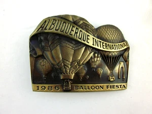Albuquerque International Balloon Fiesta Belt Buckle 1986 Solid Bronze - Picture 1 of 3
