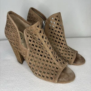 Vince Camuto Cremallera Diseño Enrejado Bronceado Botines Botas Tacones Mujer’s 9 Marrón Claro - Imagen 1 de 9