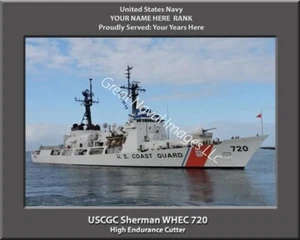 USCGC Sherman WHEC 720 Personalized Canvas Ship Photo Print 2 Coast Guard - Picture 1 of 1