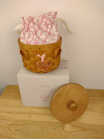 Longaberger Horizon of Hope Basket Set 2006 Lid Tie-on Protector & Liner Natural Cover
