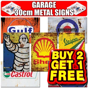 LARGE GARAGE METAL SIGNS SHED BAR PUB MANCAVE RETRO VINTAGE 30cm WALL PLAQUES UK - Picture 1 of 24