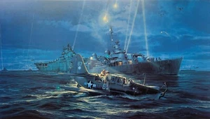 Mission Beyond Darkness, Robert Taylor art print signed by four US Navy Aircrew - Picture 1 of 5