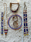 Lot de 8 perles à main vintage Massaï africain Masaï tribal INDIGÈNE camerounais ~ Bracelets