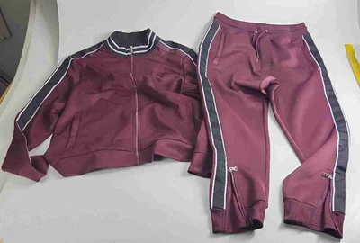 Traje de chándal INC International Concepts Burgandy y negro - Chaqueta L/Pantalones M para hombre Foto 1 de 4