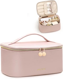 Prite Makeup Bag, Large Capacity Portable Travel Cosmetic Bag, Waterproof Makeup - Picture 1 of 6