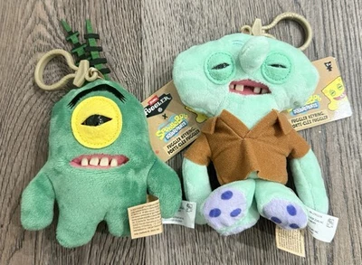 Zuru Fuggler x Spongebob Squarepants Keychain Plush set Plankton & Squidward 5” - Image 1 of 2
