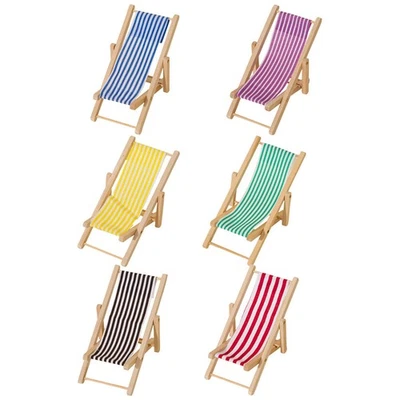  6 Pcs Fauteuil De Plage Modèle Chaise Miniature Chaises Meubles Miniatures - Immagine 1 di 4