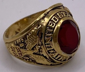 Anillo Piedra Roja Águila Fuerza Aérea de los Estados Unidos Talla 11.25 10.6g 18K.T. H.G.E. - Imagen 1 de 7