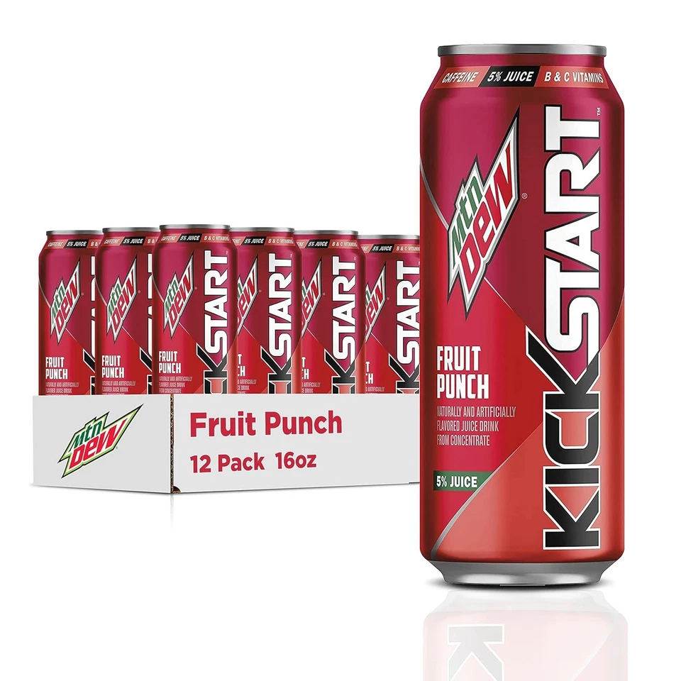 Mountain Dew Kickstart Fruit Punch 16 FL Oz 12 Count