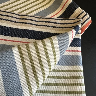 Pair IKEA Korallbuske 20"x20" Pillow Covers Multicolored Stripe Cabana Cotton - Image 1 of 4