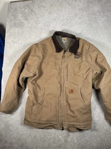 Giacca Carhartt C61 FRB marrone sherpa foderata arenaria Duck Ridge - taglia XL *logo* - Foto 1 di 11