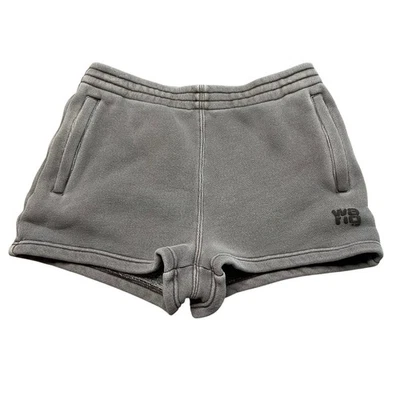 Mini Pantalones Cortos Gris Para Mujer Talla Pequeña con Logotipo Estampado ALEXANDER WANG Foto 1 de 4