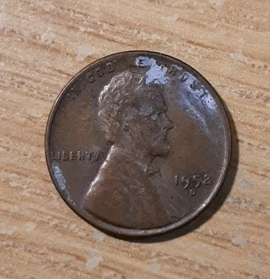 1952-D LINCOLN WHEAT PENNY DENVER ONE 1 CENT MM8 - Image 1 of 2