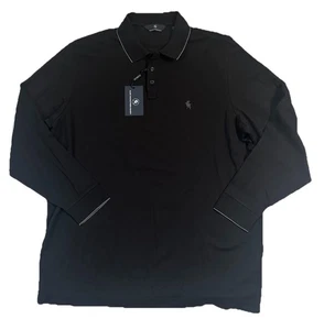 Polo Hart Schaffner Marx NUOVA uomo XL nera lunga manica cotone/spandex 98€ - Foto 1 di 7