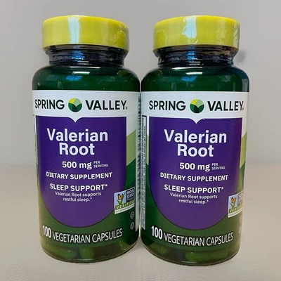 Spring Valley Valerian Root Dietary Supplement 500mg, 100 Capsules 2 Pack Bundle - Image 1 of 2
