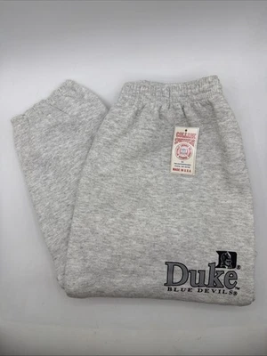 Pantalones deportivos grises grandes vintage de Duke para hombre sudaderas con cordón logotipo universitario nuevos con etiquetas Foto 1 de 4