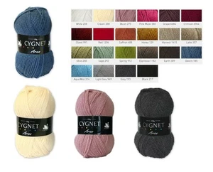 Cygnet ARAN Acrylic Wool 100g Yarn Ball Knitting Crochet - Picture 1 of 25
