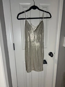 NWT Gold Sequined Bling Bodycon Mini Dress Lulus Small - Bild 1 von 5