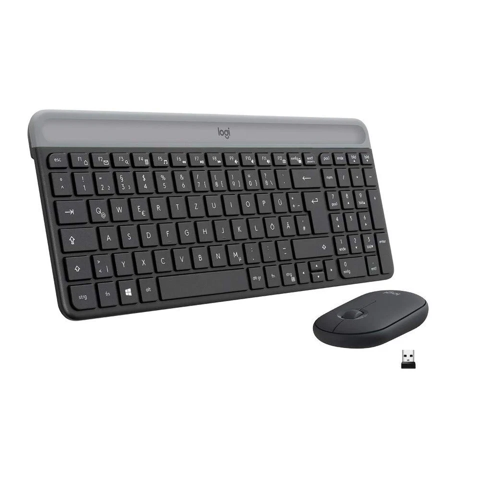 Logitech MK470 Slim Wireless Keyboard & Mouse Combo, QWERTZ German Layout - Blac - Image 1 of 1