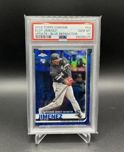 Topps Chrome Update #53 2019 Eloy Jiménez Blue Refractor PSA 10 GEMA como nuevo/150 - Imagen 1 de 2