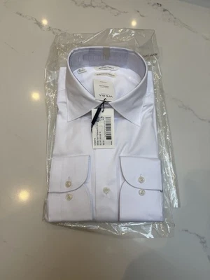 Suit Supply White Twill Tailored Fit Shirt WEBA Wrinkle Free 16” Large - RRP £99 - Image 1 of 4