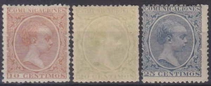 ESPAÑA 1889 ALFONSO XIII Mi.no.: 191 + 193 + 194 - *MH* - Imagen 1 de 1