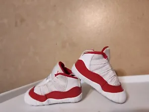 Jordan 11 Retro Crib Bootie Unisex Baby Shoes Size 3c Boy Girl Red  - Picture 1 of 6