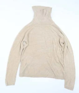 Papaya Womens Beige Roll Neck Acrylic Blend Jumper Size 14 - Picture 1 of 12