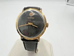 t984 Waltham Black Dial Manual Wind Wrist Watch - Picture 1 of 7